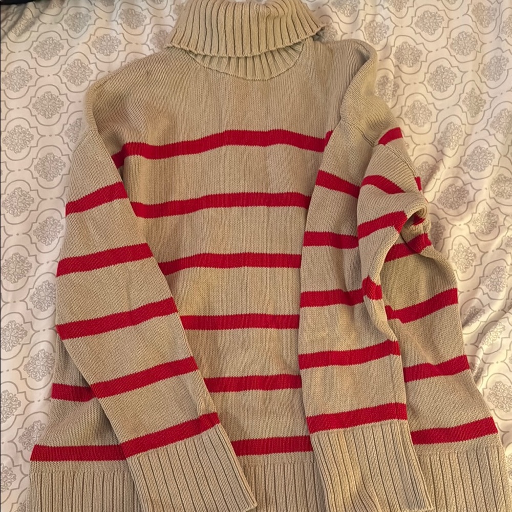 Striped Turtleneck Sweater